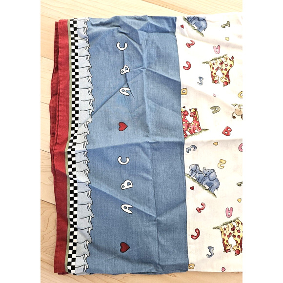 Fisher Price Vintage Animals Numbers Letters ABC Pillowcase Set (2) Double Sided - Picture 10 of 10